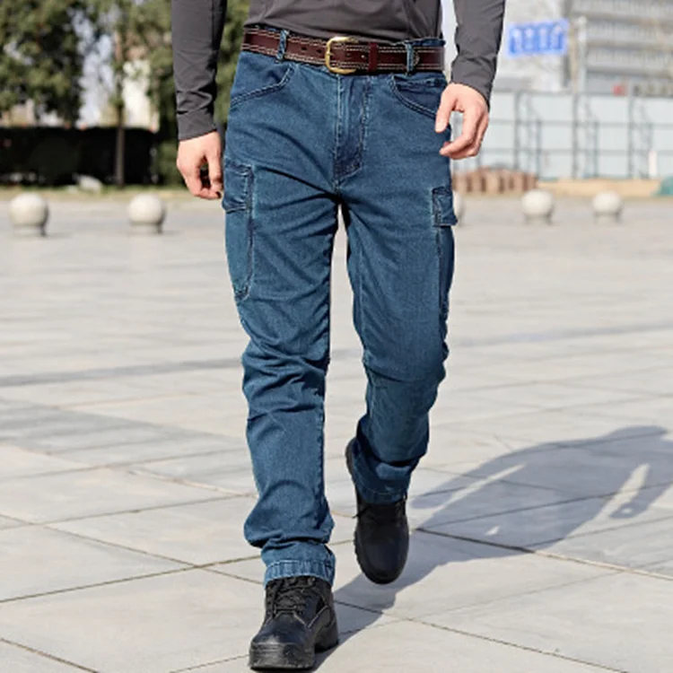 Mens wear-resistant outdoor tactical jeans