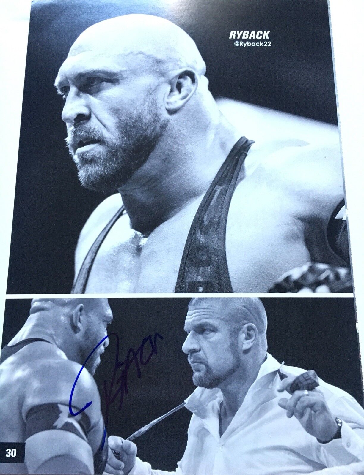 Ryback Signed Photo Poster painting WWE NXT AEW Program Full Page 9x13 Size