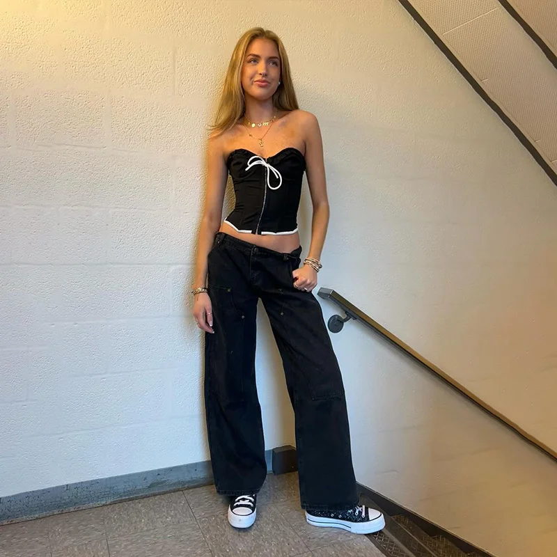 Uveng Uveng Spring New Fashion Sexy Hot Girl A Word Shoulder Temperament Wood Ear Short Money Inside The Vest Woman