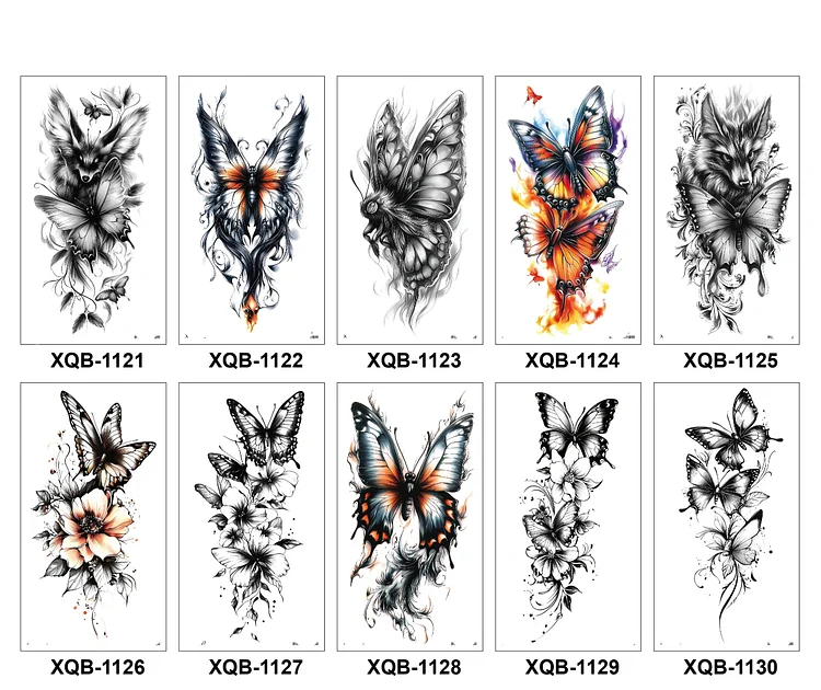 10 Sheets Art Waterproof Half Arm Temporary Tatto
