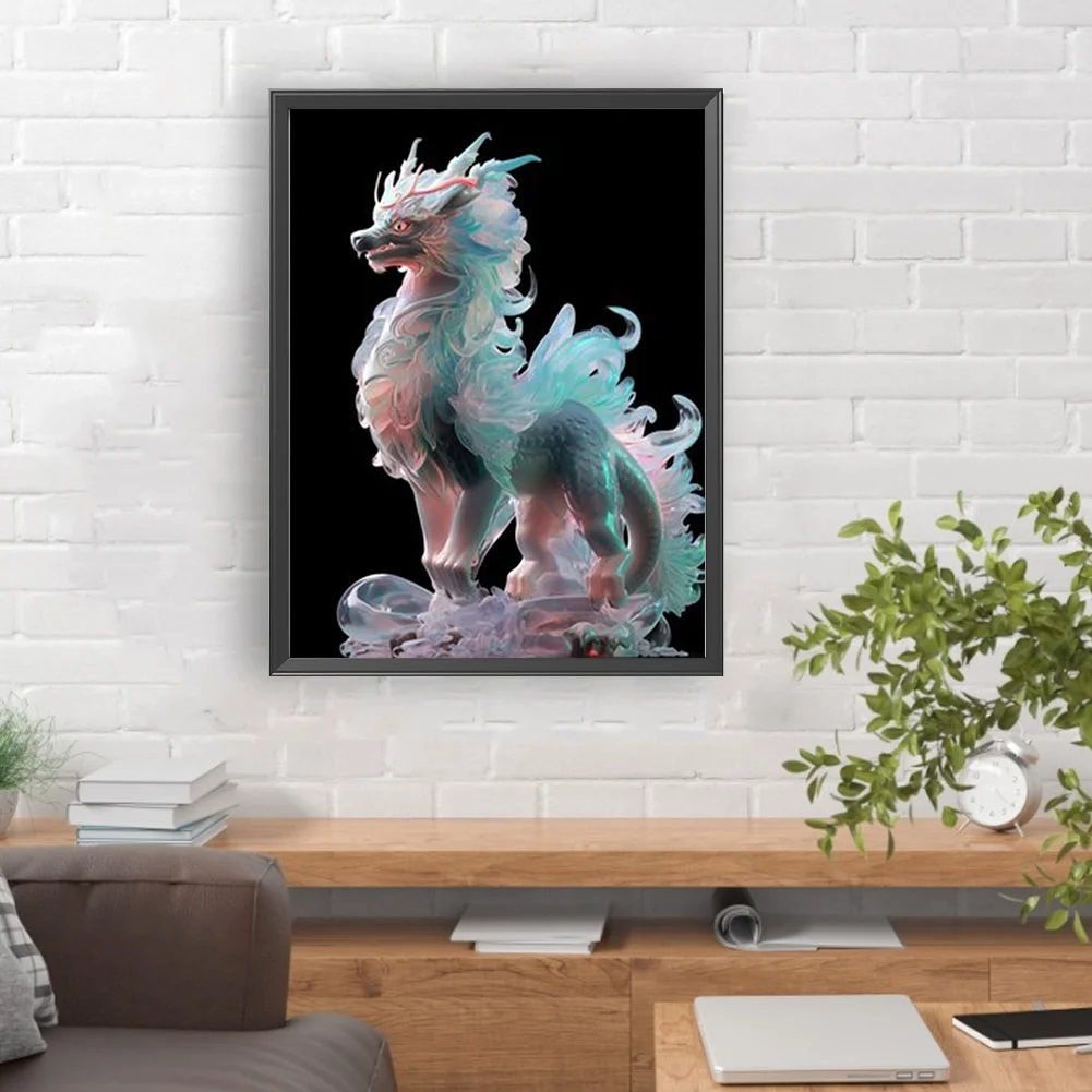 Full Round Diamond Painting 30*40cm - Luminous Dragon