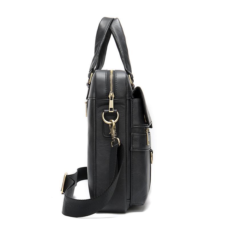 Classic Business Vintage Plain 15 Inch Laptop Bridfcese With Large Capacity