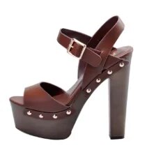 TAAFO Sandals Wedges Shoes for Women High Heels Ankle Strap Rivets Platform Sandals  Zapatos Mujer Natural Snake