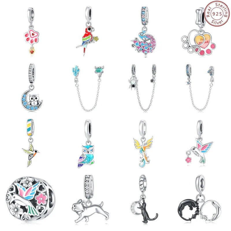 1 Piece 0.93*2.3cm 1*2.1cm 925 Sterling Silver Animal Pendant Jewelry Accessories