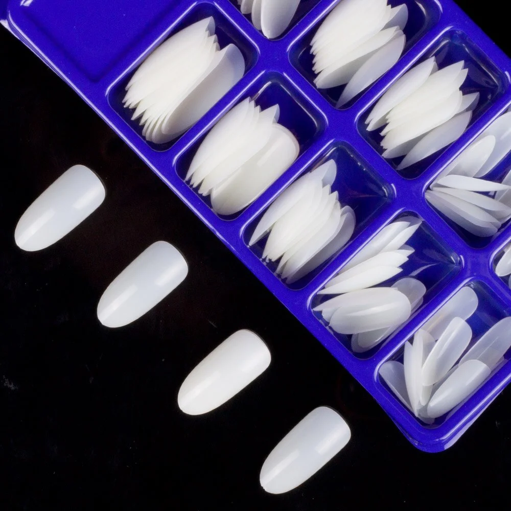 500pcs/pack Acrylic Nails OVAL Round Shapes False Nail Tips Full Cover False French Nail Tips NEW Fake Nail Art Tips Tools-Nail Inspo