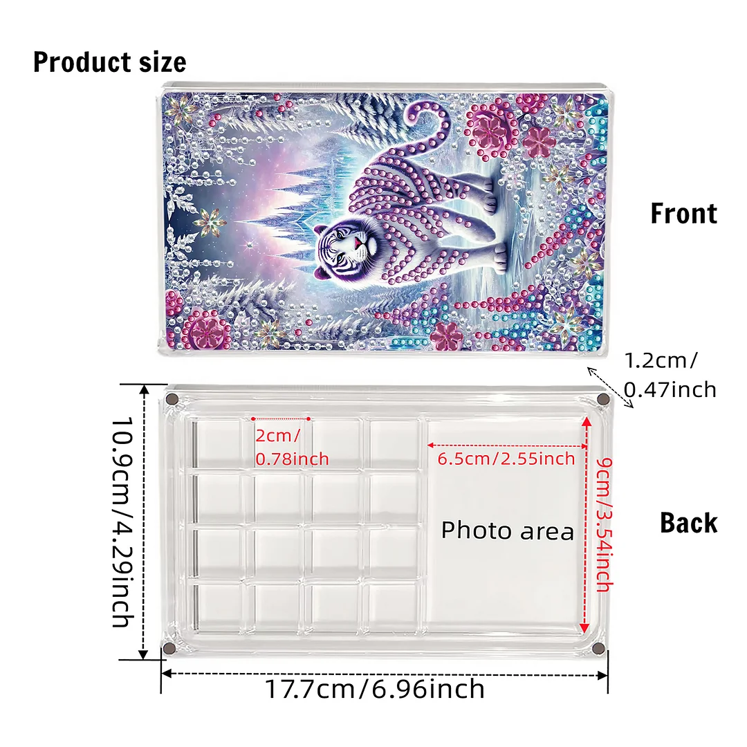 2pcs DIY 5D Diamond Painting Acrylic Jewelry Box Kit Gift for Adults (Animal A)