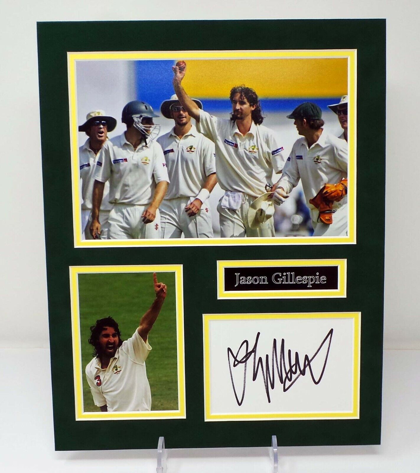 Jason GILLESPIE Signed & Mounted Photo Poster painting Display AFTAL RD COA Australian Cricket