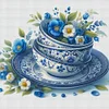 Blue And White Porcelain Flower-11CT /14CT Stamped Cross Stitch 40*40cm tapestrymarket