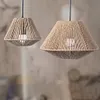 Woven Paper Rope Lamp Shade Simulation Rattan Light Shade for Living Room Hotel