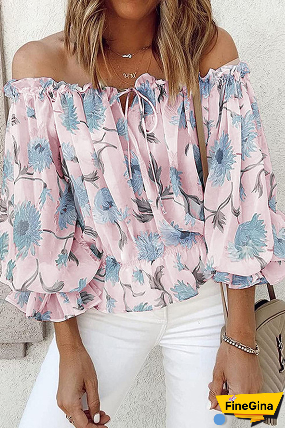 Fashion Elegant Floral Frenulum Stringy Selvedge Strapless Tops(4 colors)