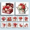 12pcs Red Roses In Vase-11CT Stamped Cross Stitch Set 12.5*12.5cm/4.92*4.92in tapestrymarket