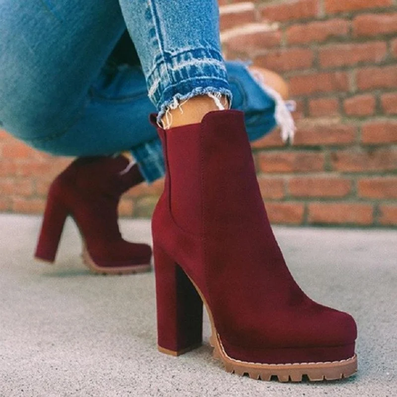 Burgundy Casual Patchwork Pointed Out Door Wedges Shoes | EGEMISS