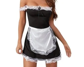 pornhint Pornhint Sexy French Maid Costume, maid cosplay, sexy apron