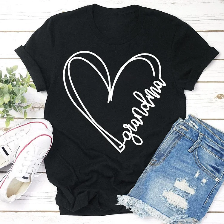 Love heart Grandma T-shirt Tee -03123-Annaletters
