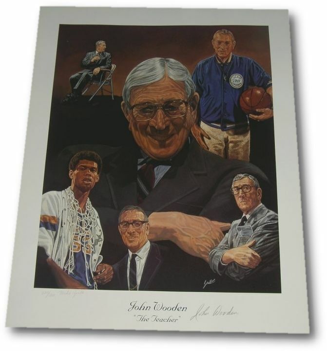 John Wooden Autograph 22X28