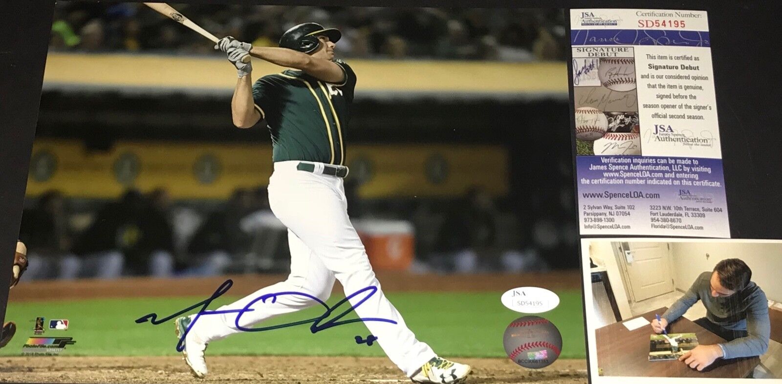 Matt Olson Oakland A's Autographed Signed 8x10 Photo Poster painting JSA COA SIGANTURE DEBUT