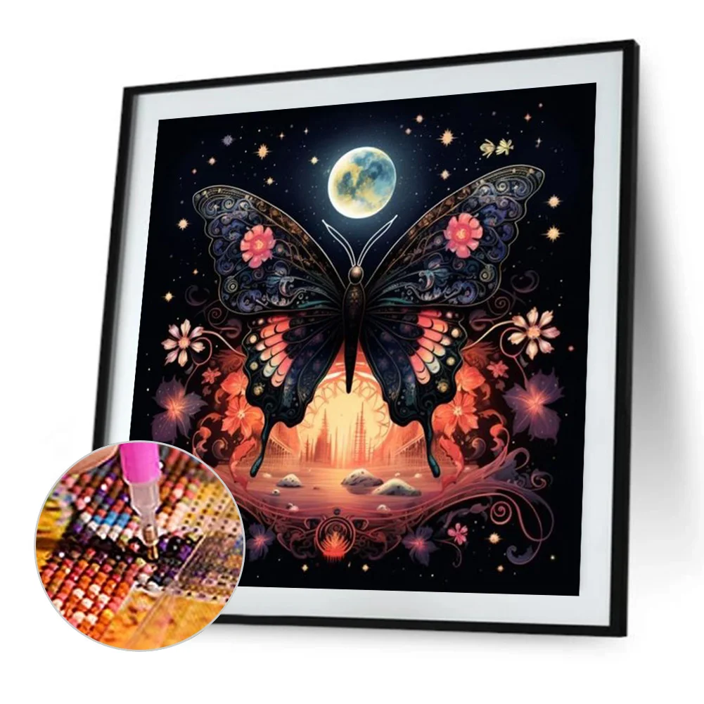 Partial AB Diamond Painting - Full Round Drill - Butterfly(Canvas|45*45cm)