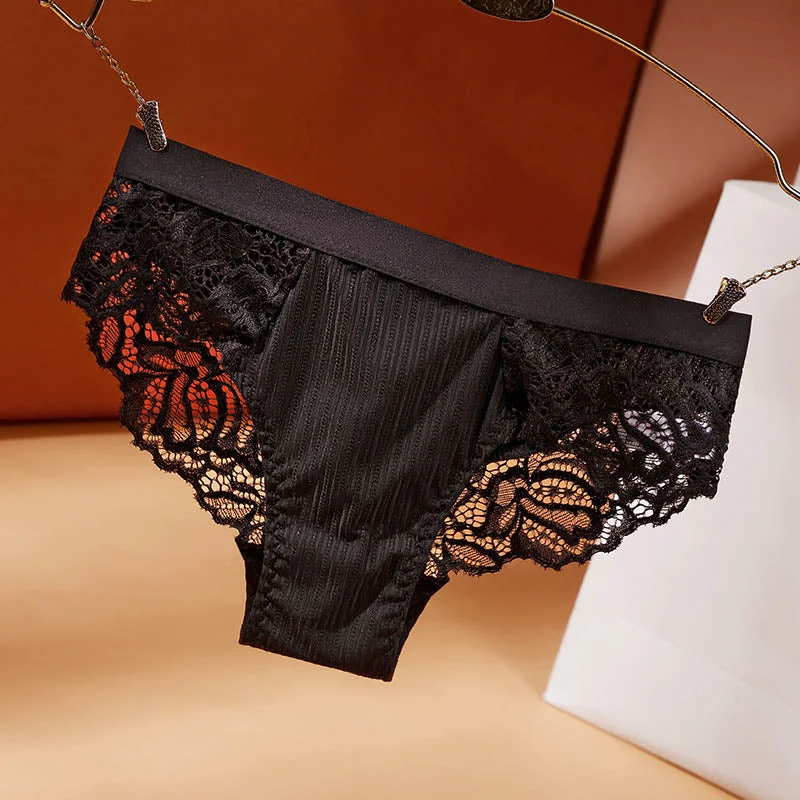 Sexy Panty Briefs Lace Panties Women Underwear Transparent Lingerie for Female Ladies Plus Size L-XXL Floral Underpants