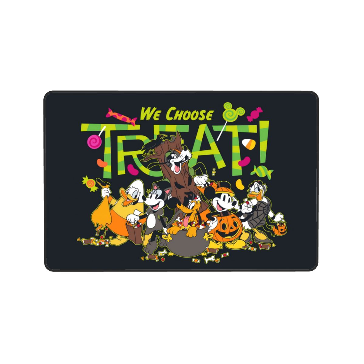 Halloween We Choose Treat Non-Slip Flannel Rug