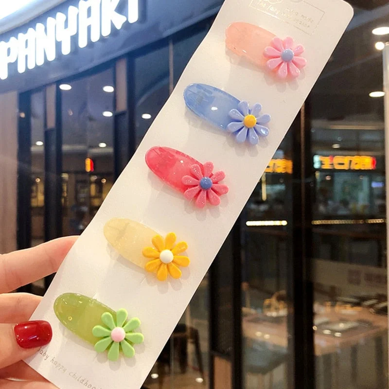 5/15 Pcs/Set Girls Cute Cartoon Animals Fruit 5 Cm Hairpins Children Lovely Hair Clips Barrettes Gift Kids Hair Accessories Gift