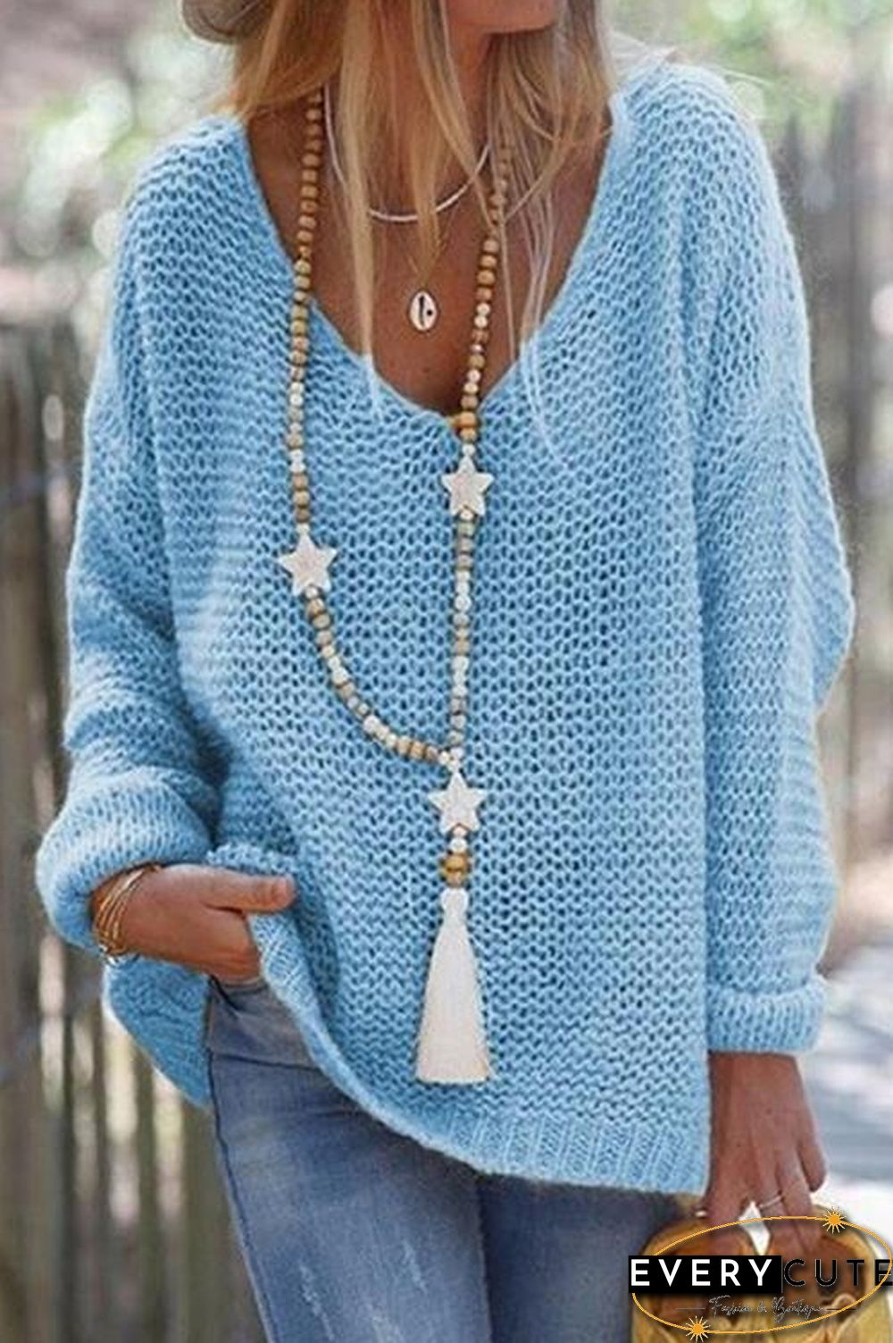 V Neck Loose Sweater