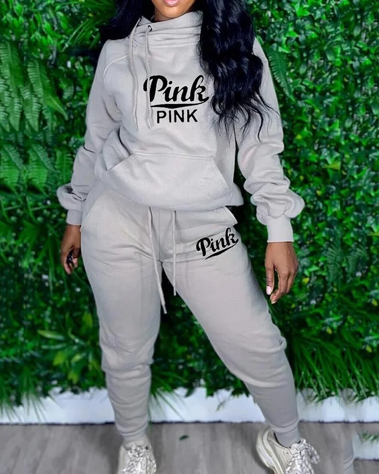 Long Sleeve Hooded Drawstring Suit