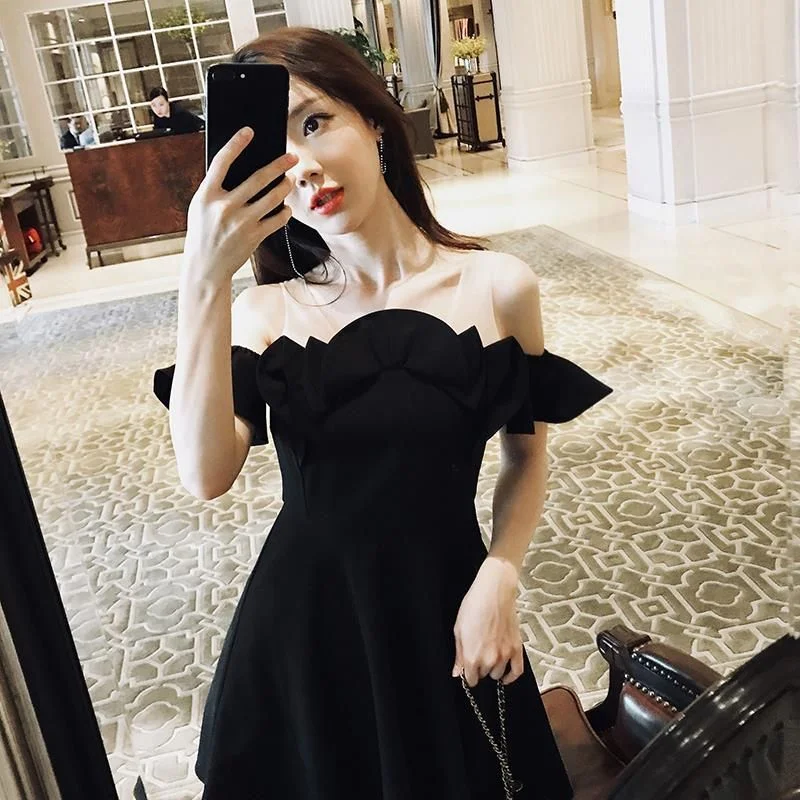 Off-Shoulder Ruffled A-Line Dress YP52