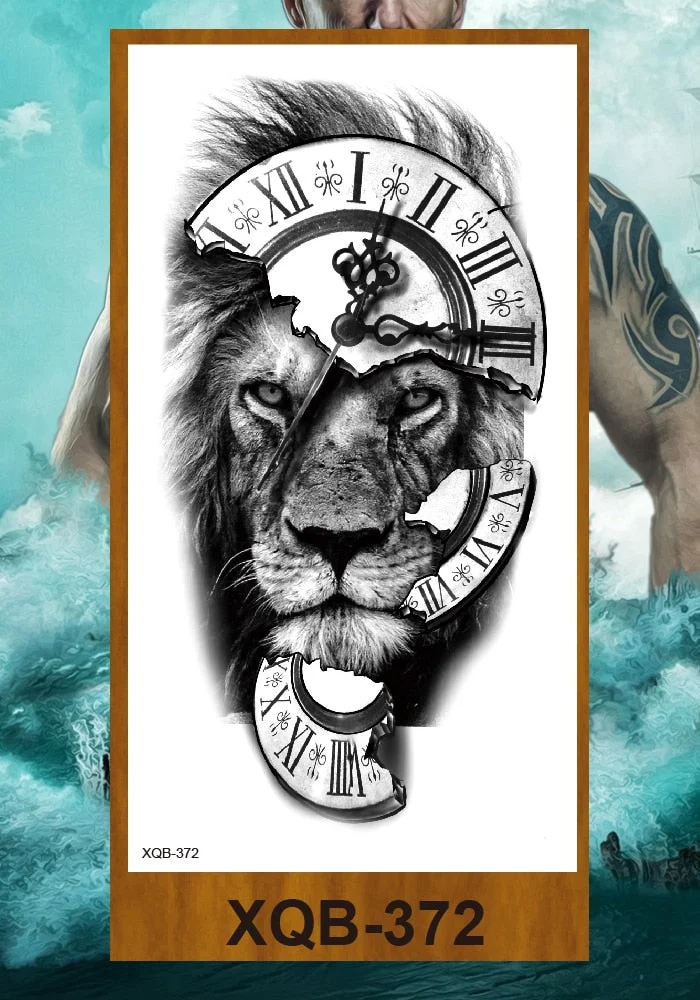 Sexy Fake Tattoo for Woman Large Leg Thigh Body Tattoo Stickers Waterproof Temporary Tattoos Peony Lotus Flowers Fish Dragon