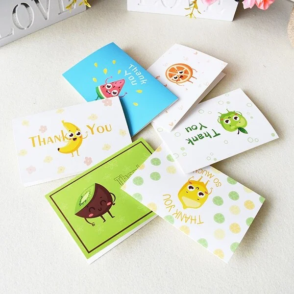 6pcs Thank You Cards with Envelopes Custom Birthday Card Invitations Notes Card Blank Inside 6x4 Greeting Cards Postcards