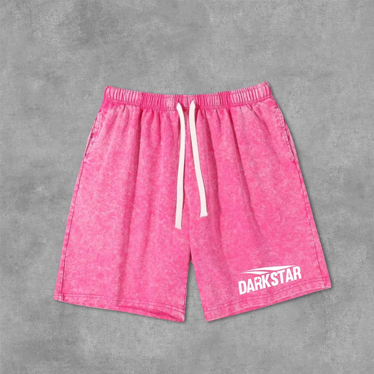 Darkstar-2024 Basic Letter Design Printed Pattern Pickled Drawstring Shorts SOPULA