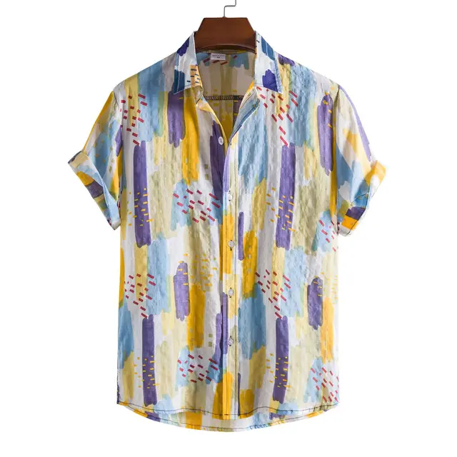 Geswet Hawaii Overs ize Shirts Cotton Men Designer Luxury T-Shirt Tiki T-Shirts Man shipping free Fashion Clothing Blouses social
