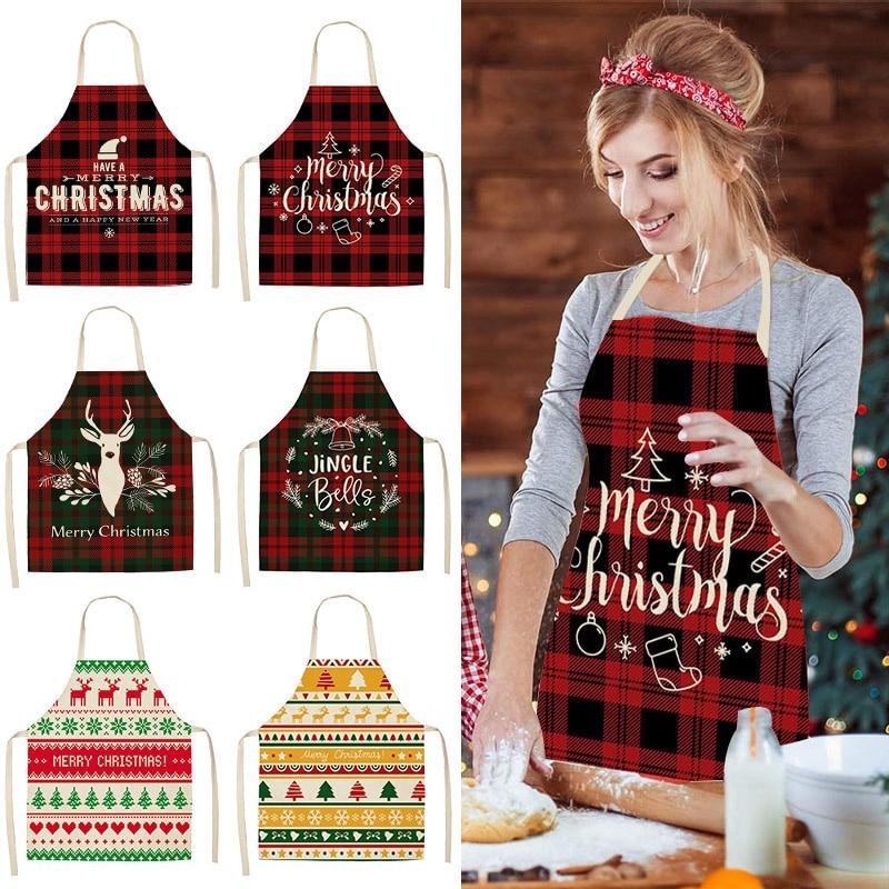 Christmas Apron Home Kitchen Accessories New Year Christmas Cooking Gifts