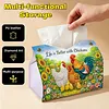 (24cm)Diamond Art Tissue Box DIY PU Napkin Cover for Home Decoration(farm chicken)