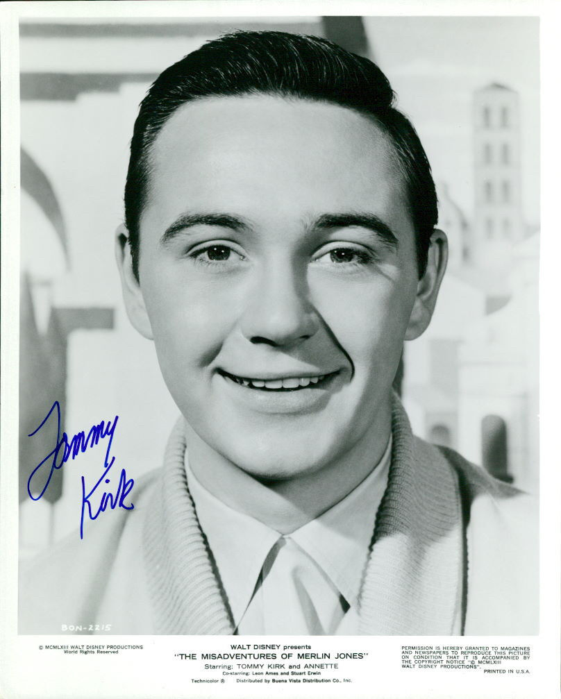 Tommy Kirk signed 8X10 Photo Poster painting Disney The Misadventures of Merlin Jones