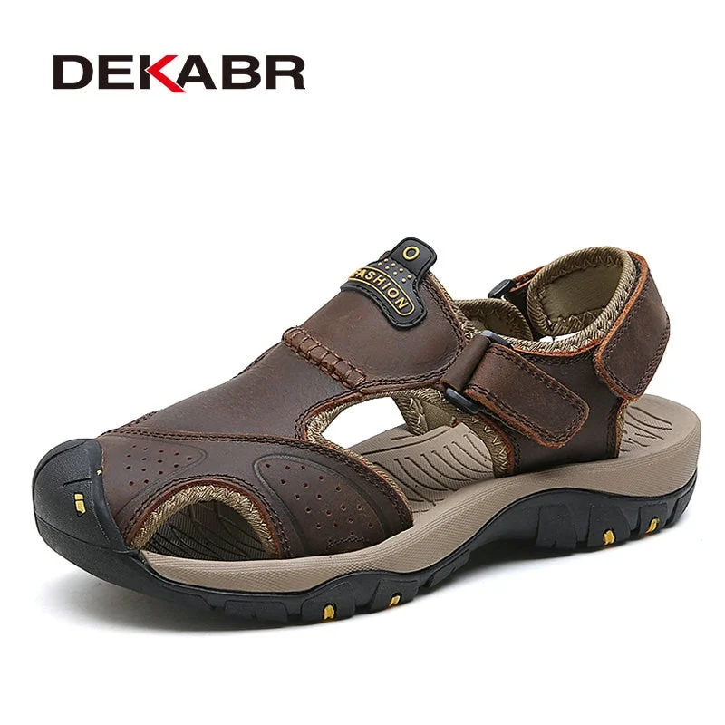 DEKABR New Male Shoes Genuine Leather Men Sandals Summer Men Shoes Beach Sandals Man Fashion Outdoor Casual Sneakers Size 48