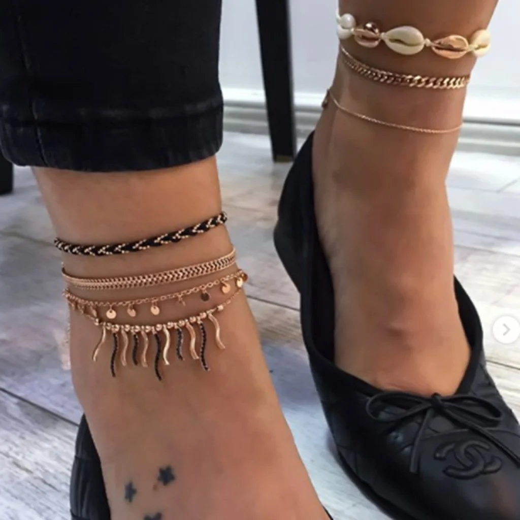 Wafer Geometry Anklet Wholesale Cheap Jewelry
