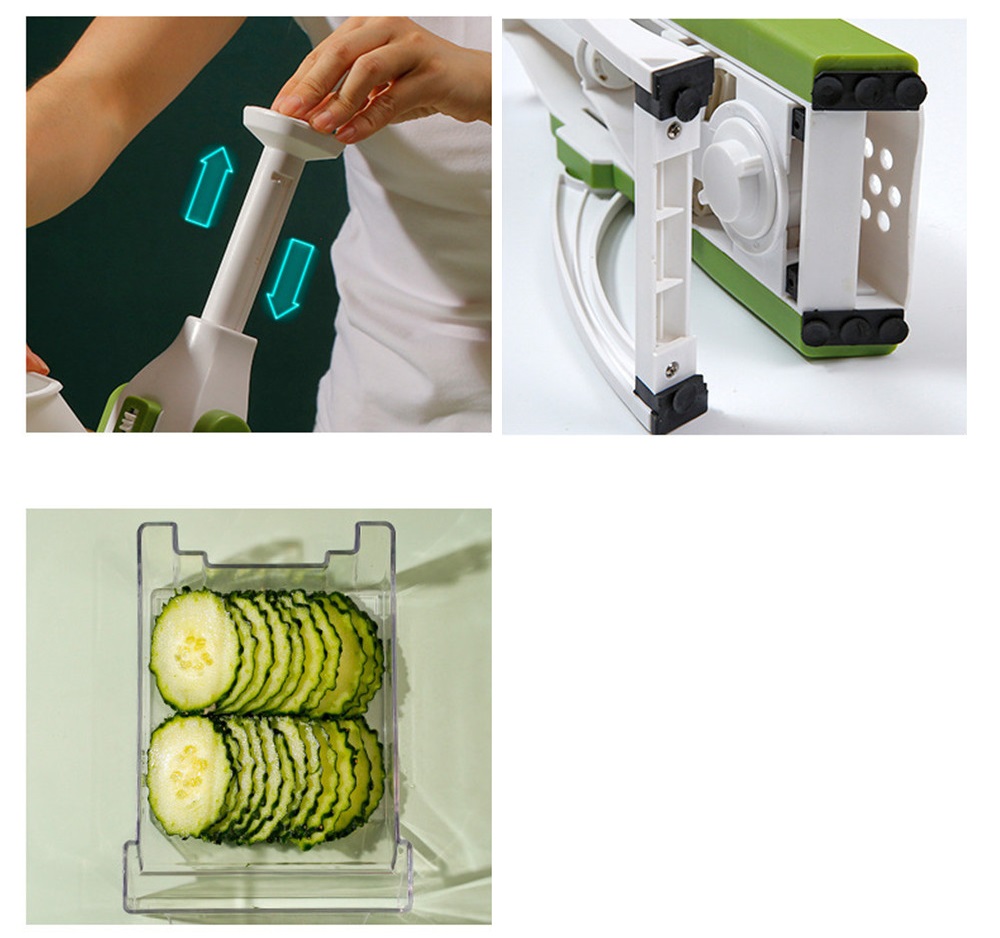 Safe Vegetable Cutter for Kitchen Adjustable Vegetable Mandoline Slicer  Chopper for Potatos Onion Cucumber Carrot with Container Cleaning Brush  AYUMN