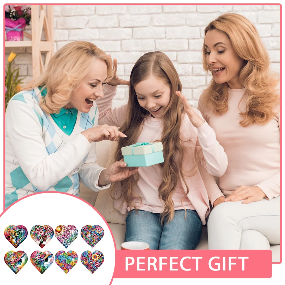 8 pcs Flower Women Diamond Painting Bookmarks Diamond Art Book Corner Kit