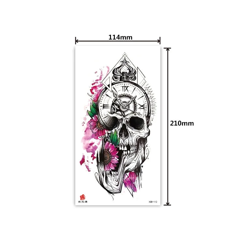 Half-arm waterproof tattoo stickers arm fierce wolf head animal arm lasting cross-border European and American tattoo stickers