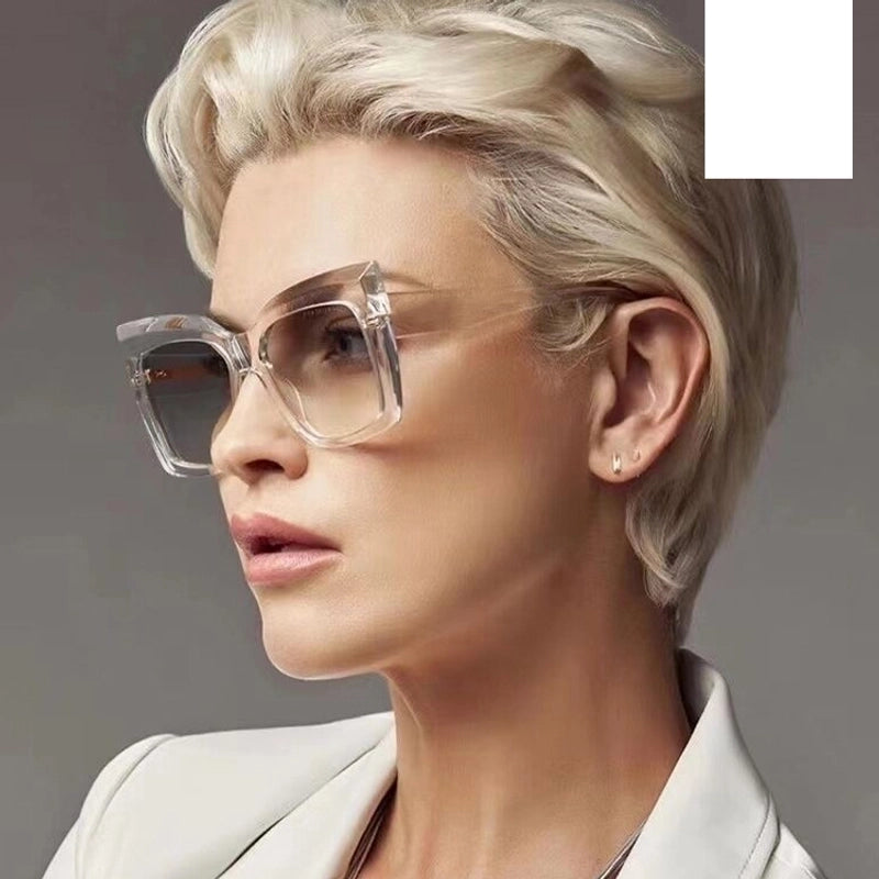 New Cat Eye Large Frame European And American Sunglasses Women’s Personalized Cross-border Sunglasses Trendy Catwalk Retro Ins Glasses