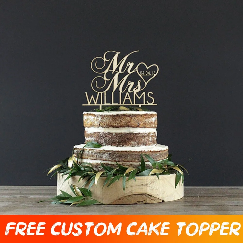 Custom Wedding Cake Topper Decor Happy Birthday Cake Topper Personalized Wedding Cake Topper Party Decoration For Anniversary