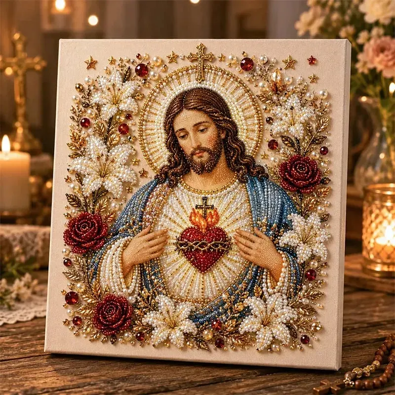 🔥 Last Day 75% OFF &ndash; ✝️ DIY Jesus Pearl Art Kit | 3D Pearl-Style Christian Artwork for Prayer Corners & Faith Gifts (📦Buy 3 Free Shipping)