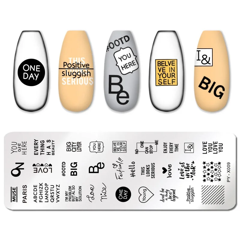 PICT YOU Nail Stamping Plates Christmas Festival Geometric Striped Line Natural Nail Art Stamping Plate Stencil Stainless Steel-Nail Inspo