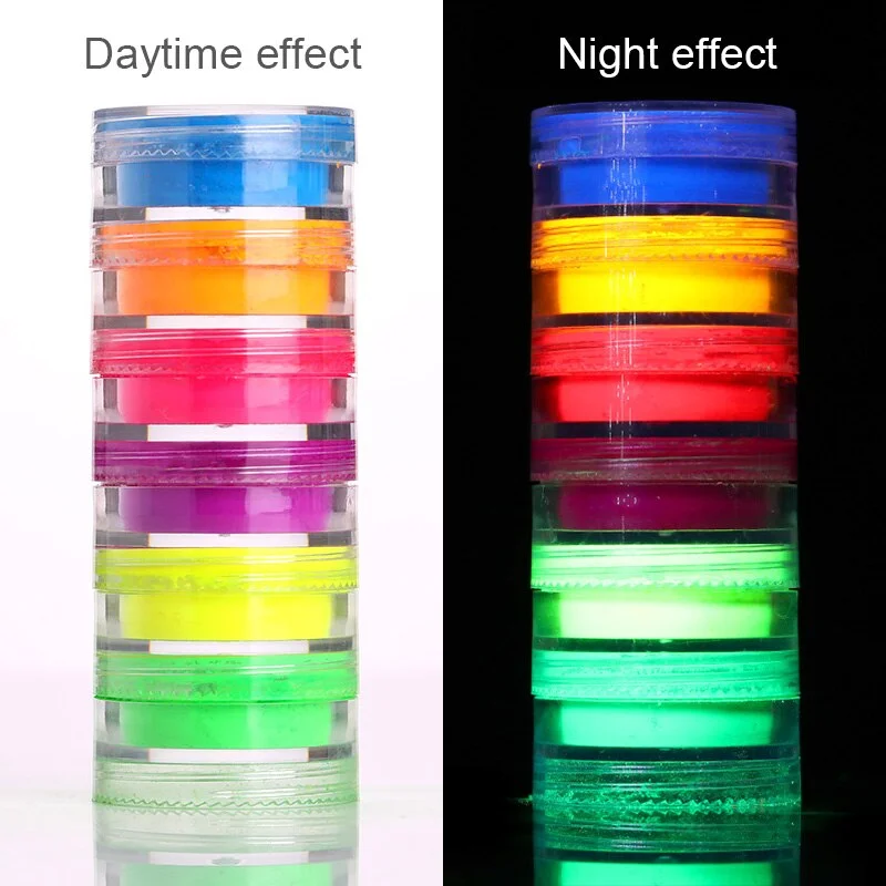 Fluorescent Nail Powder Neon Pigment Powder Nail Glitter Ombre Chrome Dust Gel Polish For 3D Nail Art Decoration-Nail Inspo
