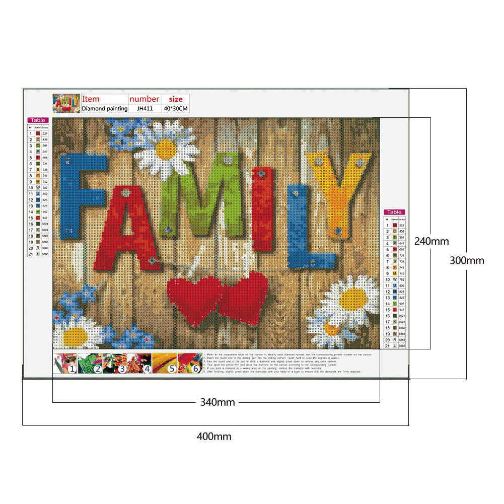 Family Round Full Drill Diamond Painting 40X30CM(Canvas) gbfke