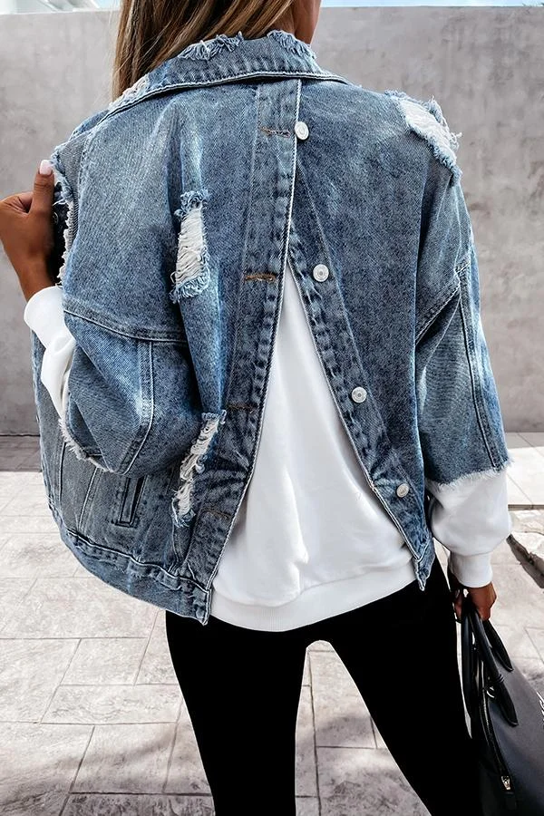 Casual Double-sided Button Denim Jacket