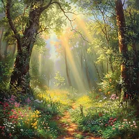 Light In The Forest - Diamond Painting