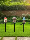 Solar Fairy-Tale Mushroom Cottage Landscape Pathway Light Waterproof LED Outdoor Lawn Lamp Courtyard Decoration Light for Spring Garden Walkway Patio Yard Backyard