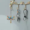 1PC, porte-cl&eacute;s en diamant libelluline 3D DIY avec boucle homard, porte-cl&eacute;s en diamant double face avec cha&icirc;ne de ressort, cristal en tistras, mosa&iuml;que de diamants, cadeau unique fait main