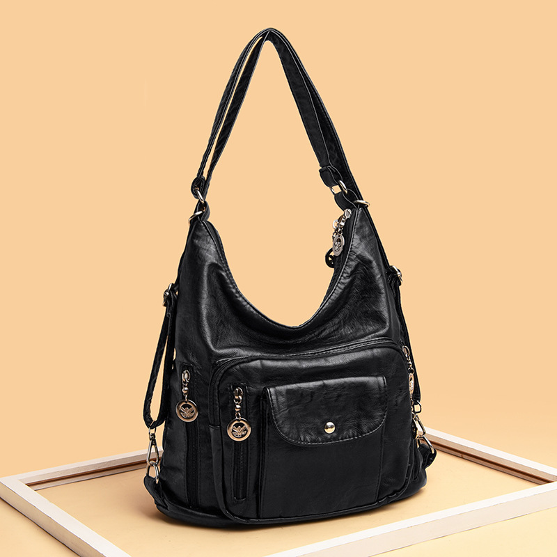 Large Multi-Use Soft Leather Single Shoulder Crossbody Bag